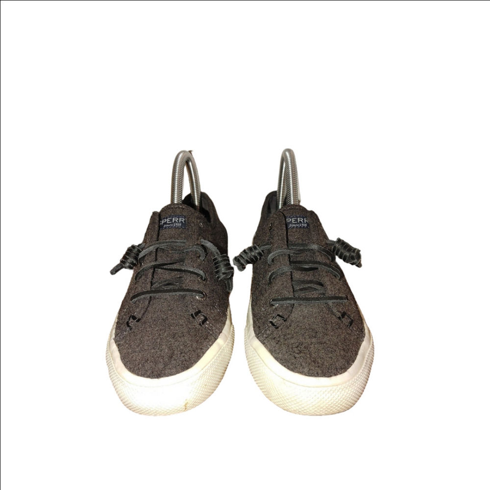 Sperry Grey Wool-Textile Low-Top Sneakers with White Soles